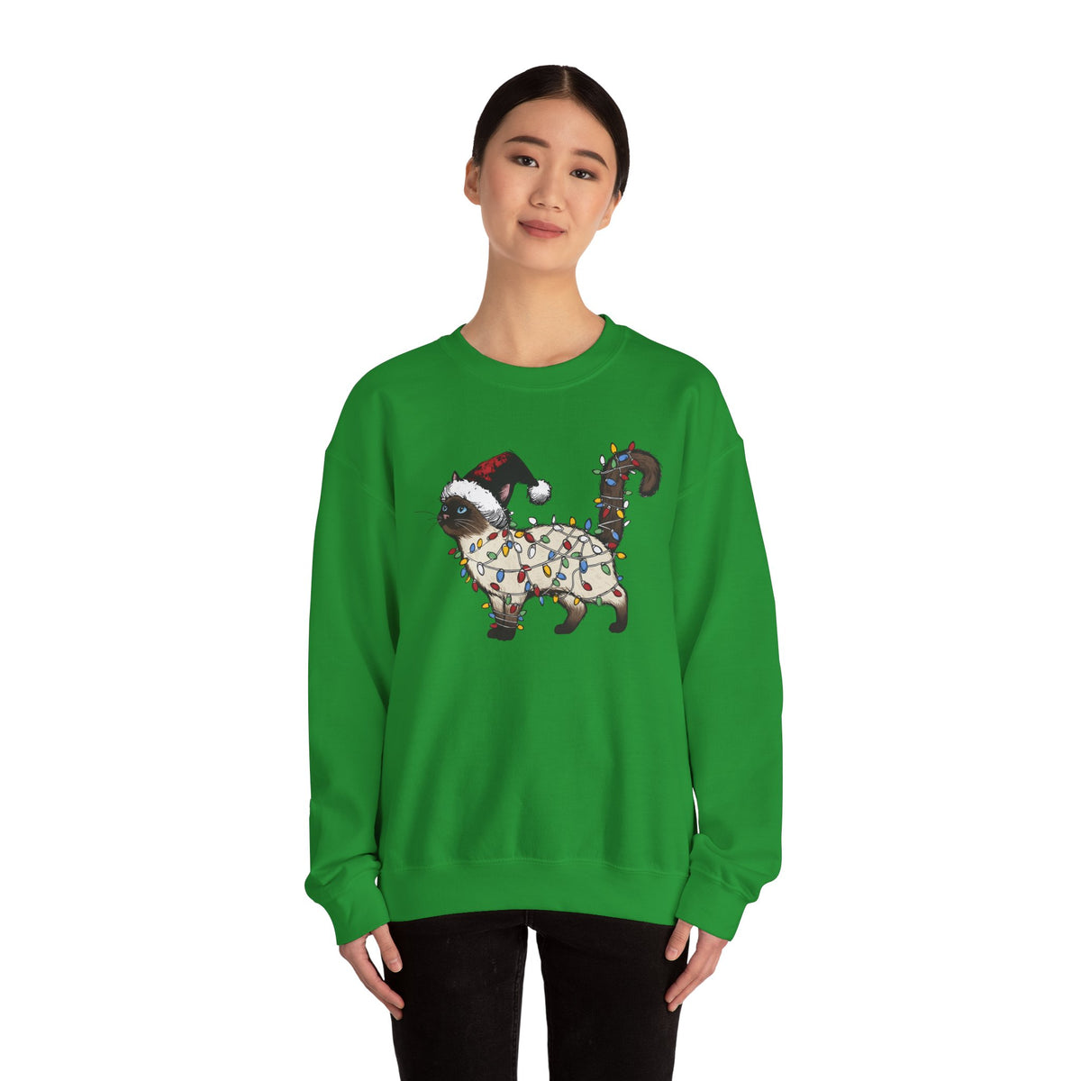 Christmas Siamese Cat Sweatshirt, Siamese Cats Crewneck, Perfect Gifts for Siamese cat mom