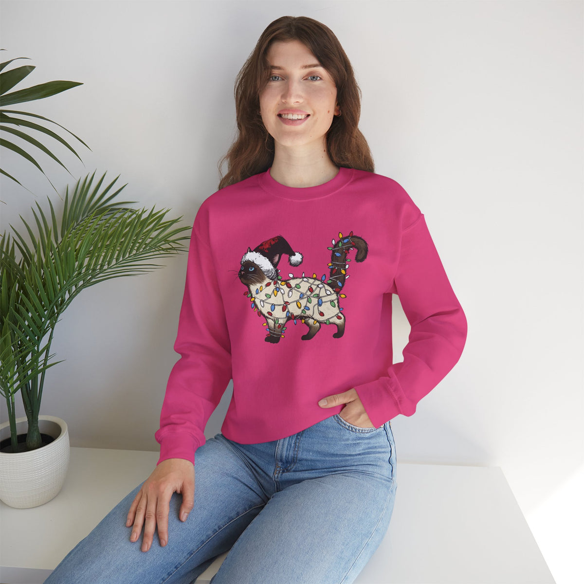 Christmas Siamese Cat Sweatshirt, Siamese Cats Crewneck, Perfect Gifts for Siamese cat mom