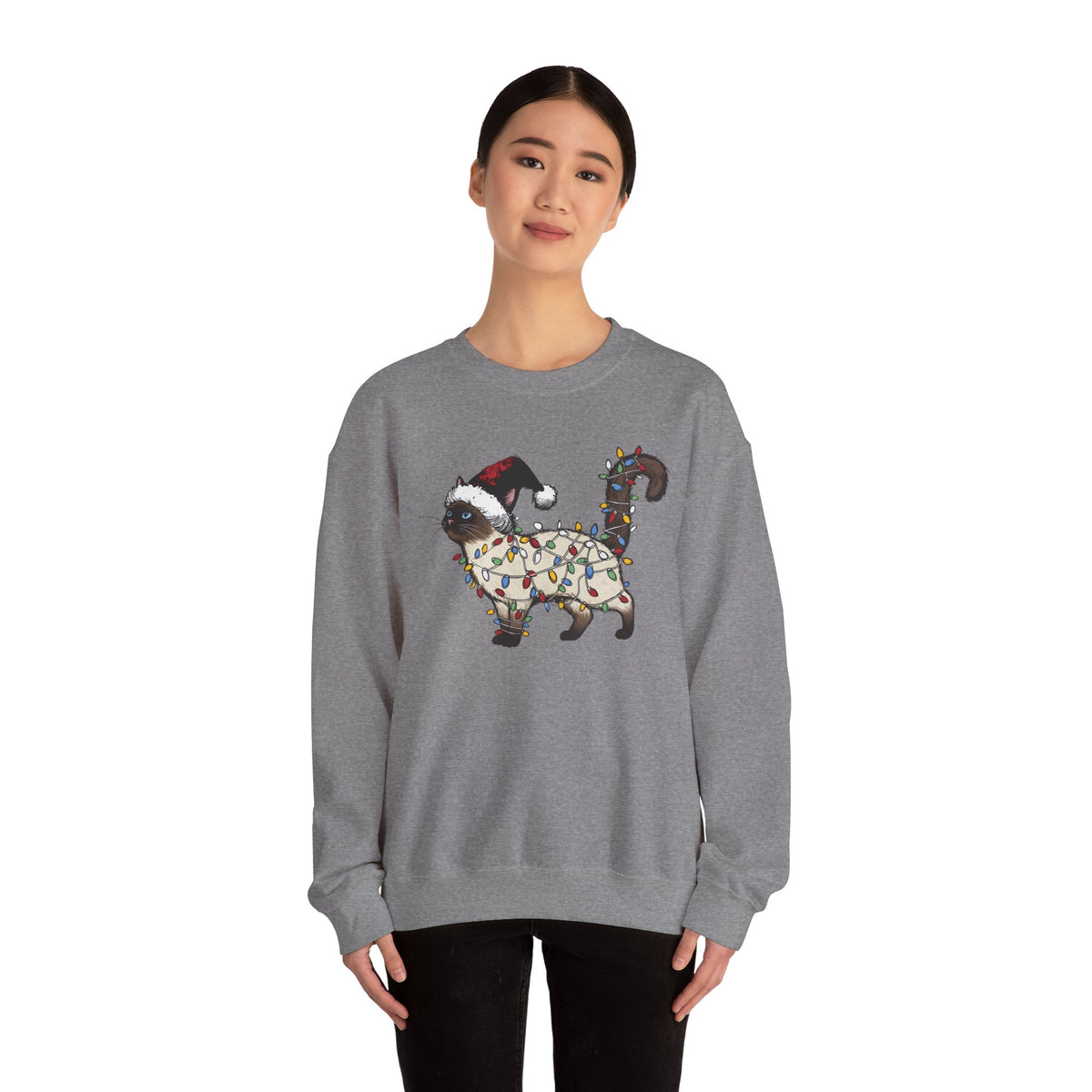 Christmas Siamese Cat Sweatshirt, Siamese Cats Crewneck, Perfect Gifts for Siamese cat mom