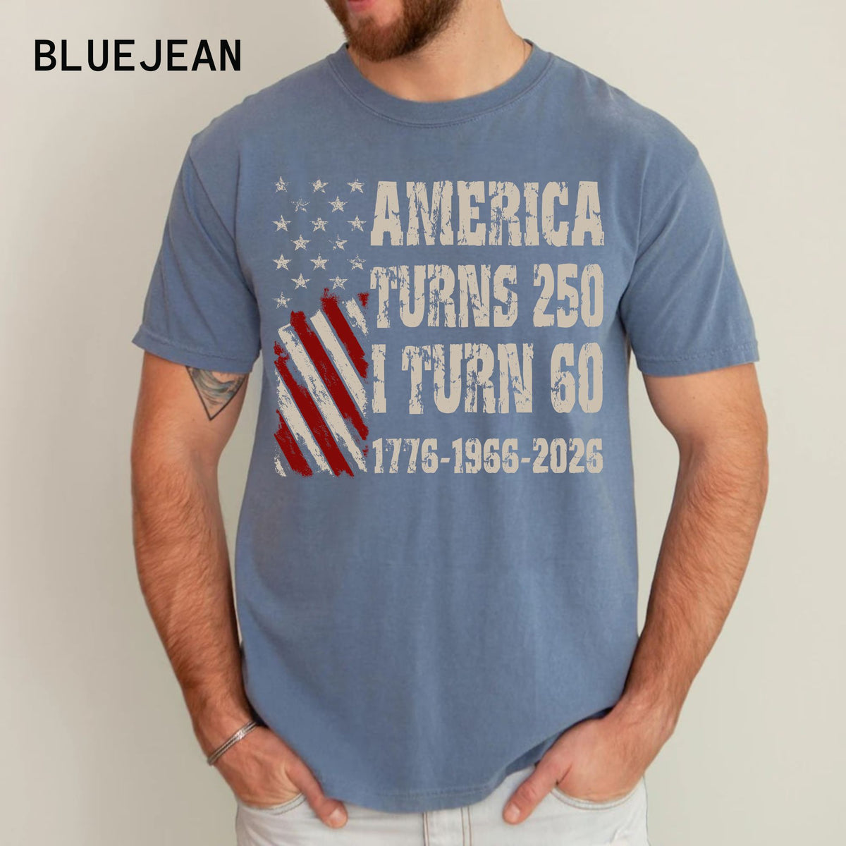 Comfort Colors® Vintage 60th Birthday Shirt 1966, America Turns 250 Tee, 60th Birthday Gift Idea, Patriotic Birthday Shirt 2026, 1966 Birthday T-Shirt