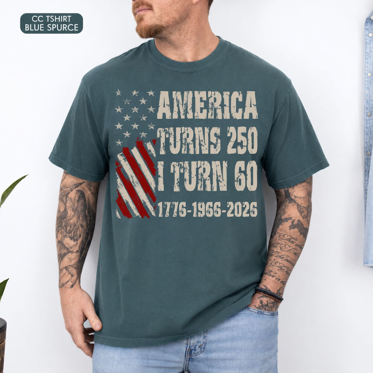 Comfort Colors® Vintage 60th Birthday Shirt 1966, America Turns 250 Tee, 60th Birthday Gift Idea, Patriotic Birthday Shirt 2026, 1966 Birthday T-Shirt