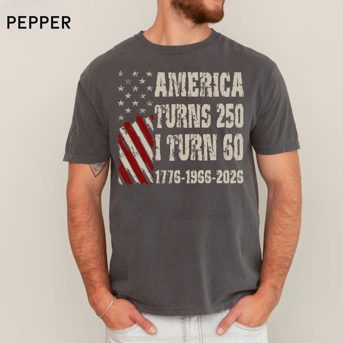 Comfort Colors® Vintage 60th Birthday Shirt 1966, America Turns 250 Tee, 60th Birthday Gift Idea, Patriotic Birthday Shirt 2026, 1966 Birthday T-Shirt