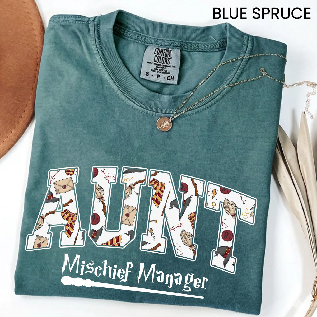 Comfort Colors Aunt Manager of Mischief Shirt, Fantastic Aunt T Shirt, Wizard Aunt Shirt, Magic Aunt Graphic T Shirt, Funny Auntie Shirt