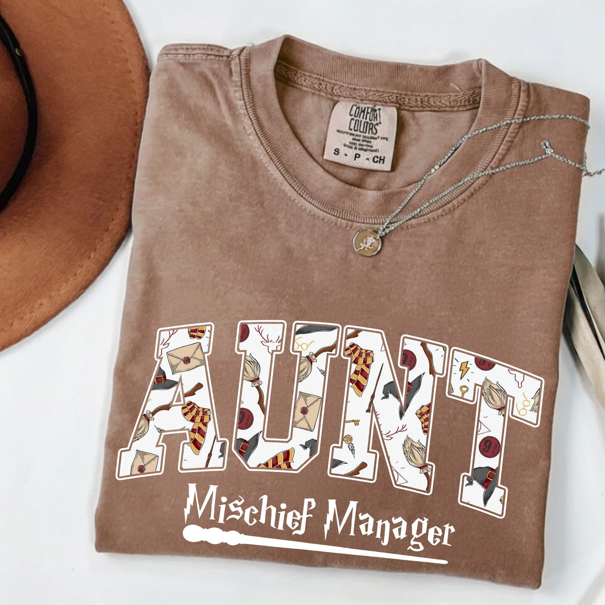 Comfort Colors Aunt Manager of Mischief Shirt, Fantastic Aunt T Shirt, Wizard Aunt Shirt, Magic Aunt Graphic T Shirt, Funny Auntie Shirt