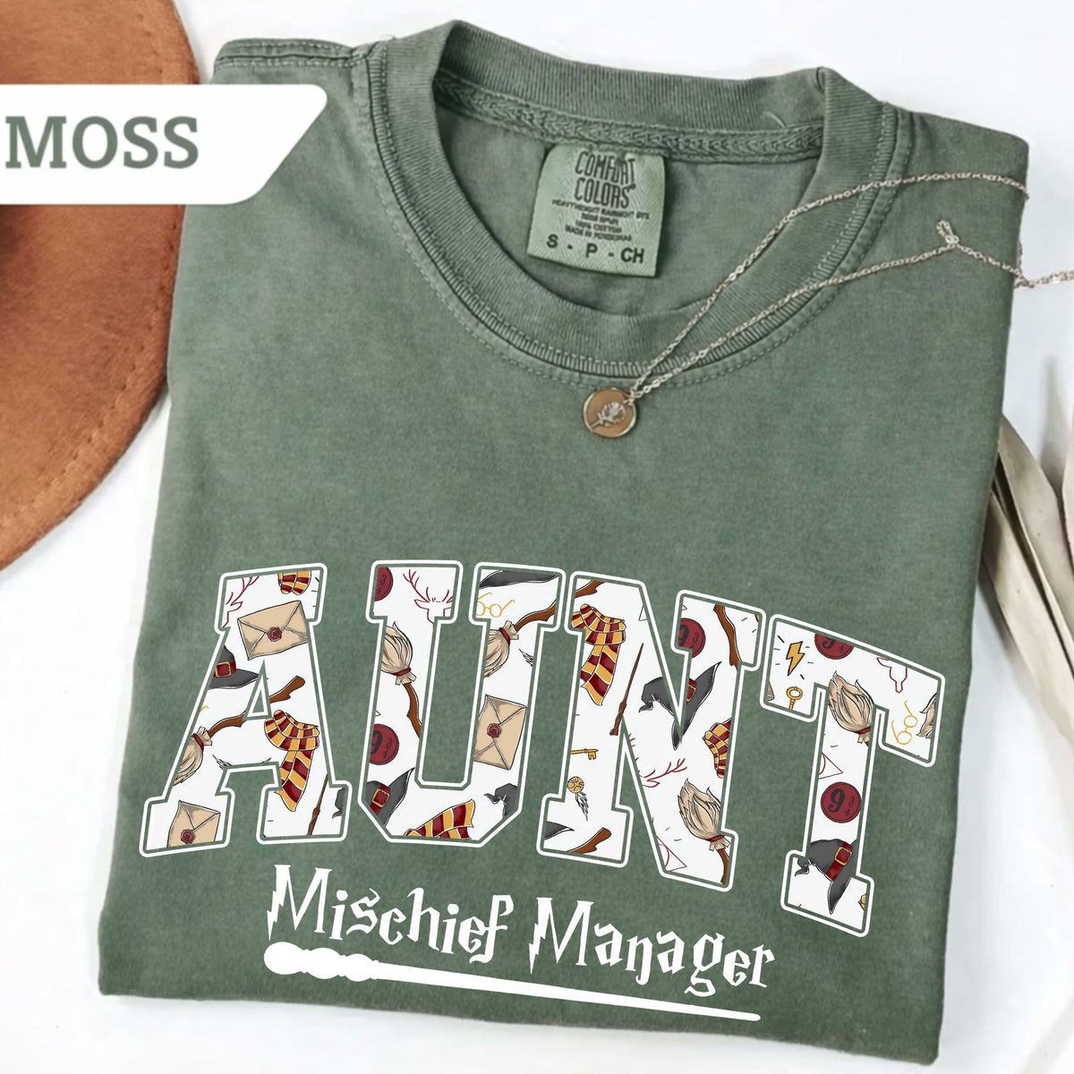 Comfort Colors Aunt Manager of Mischief Shirt, Fantastic Aunt T Shirt, Wizard Aunt Shirt, Magic Aunt Graphic T Shirt, Funny Auntie Shirt