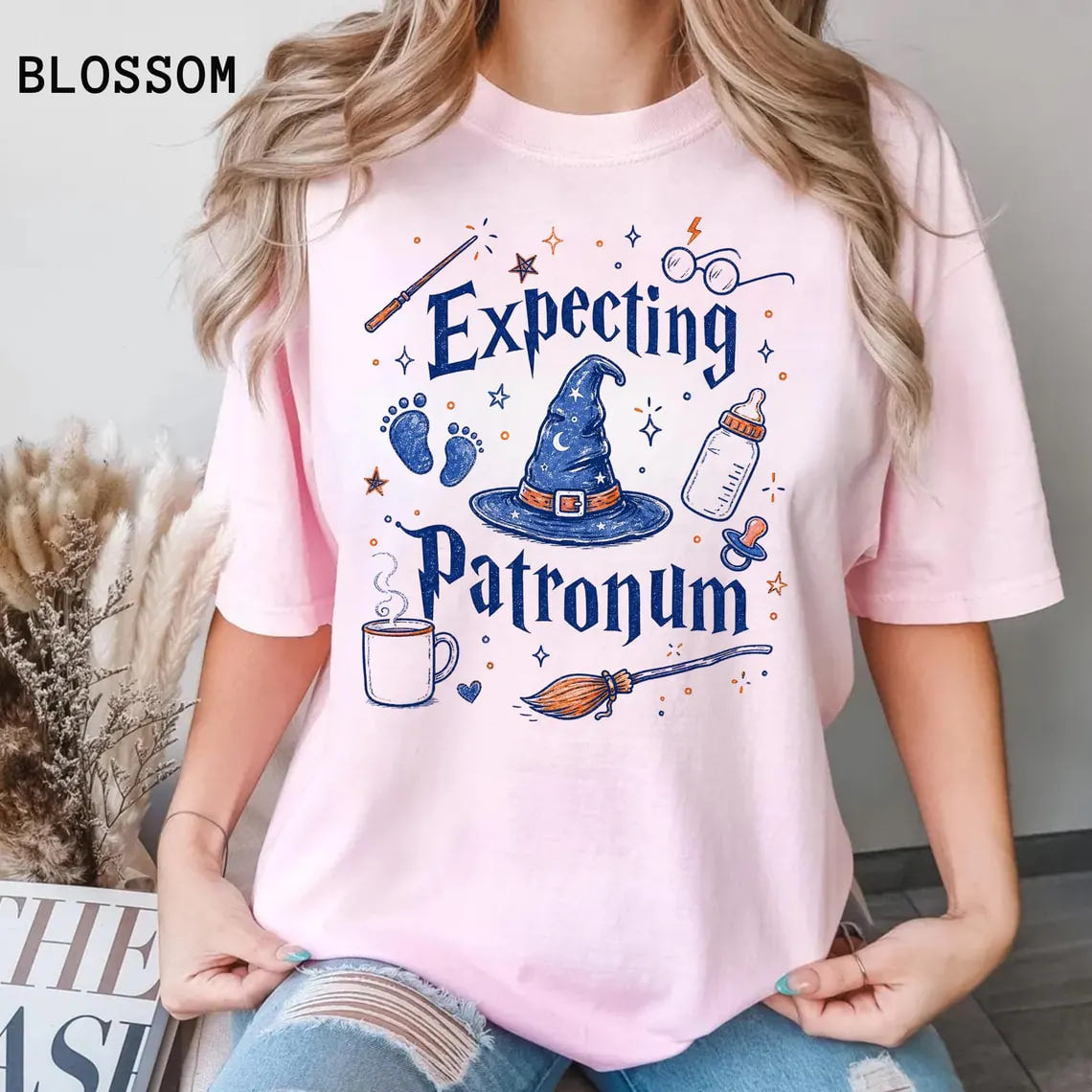 Pregnancy Expecting Patronum Comfort Colors® T-shirt, Maternity Tee, Baby Announcement, New Mom Gift, Maternity Shirt, Wizard Mom