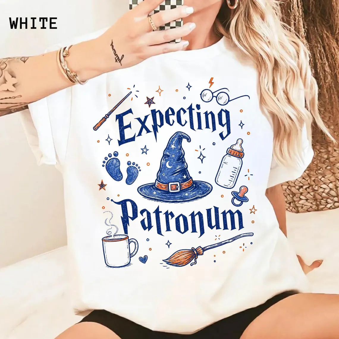Pregnancy Expecting Patronum Comfort Colors® T-shirt, Maternity Tee, Baby Announcement, New Mom Gift, Maternity Shirt, Wizard Mom