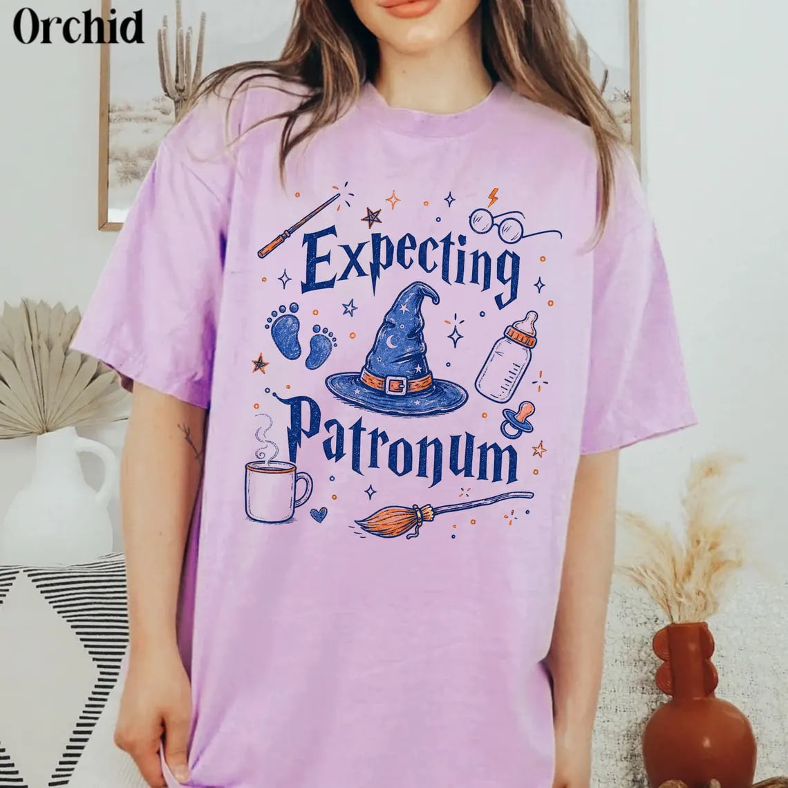 Pregnancy Expecting Patronum Comfort Colors® T-shirt, Maternity Tee, Baby Announcement, New Mom Gift, Maternity Shirt, Wizard Mom