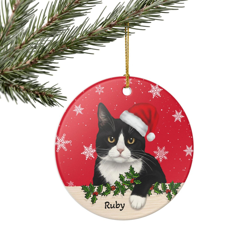 Personalized Tuxedo Cat Christmas Ornament, Meowy Christmas Ornament, Cute Tuxedo Cat Ornament, Custom Cat Xmas Gift, Christmas 2026 Decor