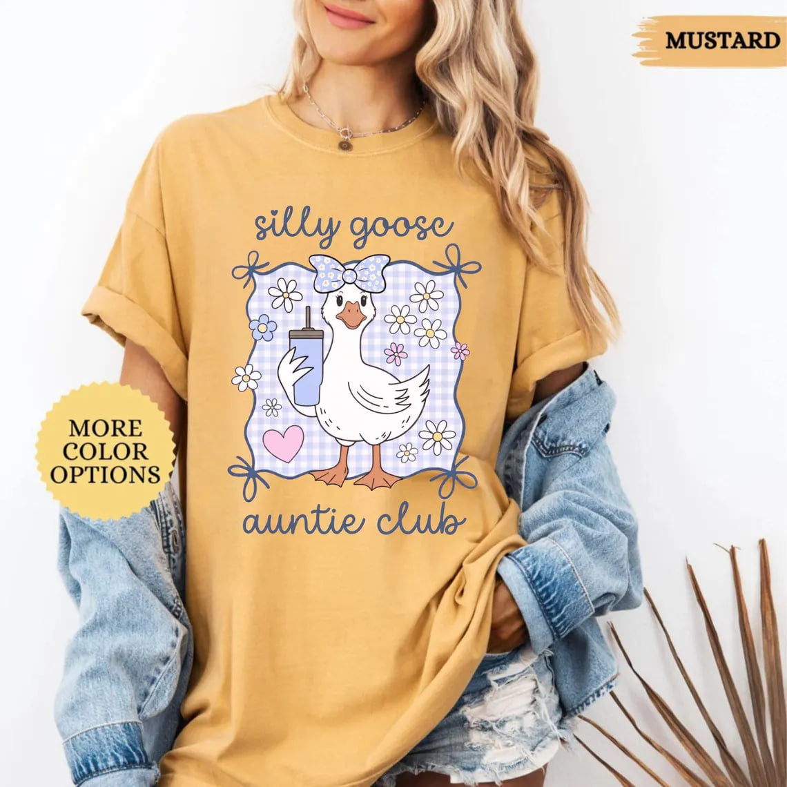 Comfort Colors® Cute Aunt Shirt, Silly Goose Auntie Shirt, New Aunt Gift, Pregnancy Announcement for Sister, Future Aunt Tee