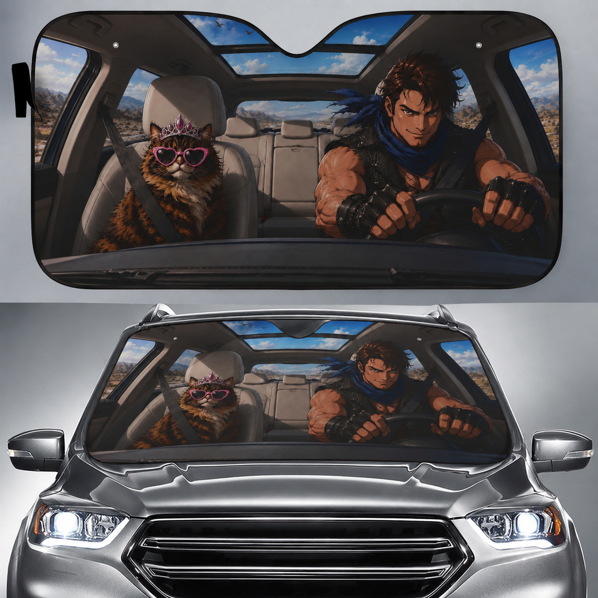 Dungeon Crawler Carl Car Sunshade 30"×55", Princess Donut Gift, Gamer Gift, Gift for Nerds , LitRPG, Bookish Merch