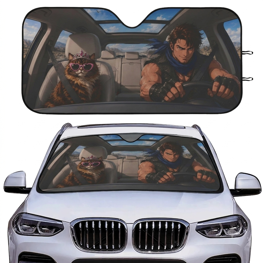Dungeon Crawler Carl Car Sunshade 30"×55", Princess Donut Gift, Gamer Gift, Gift for Nerds , LitRPG, Bookish Merch