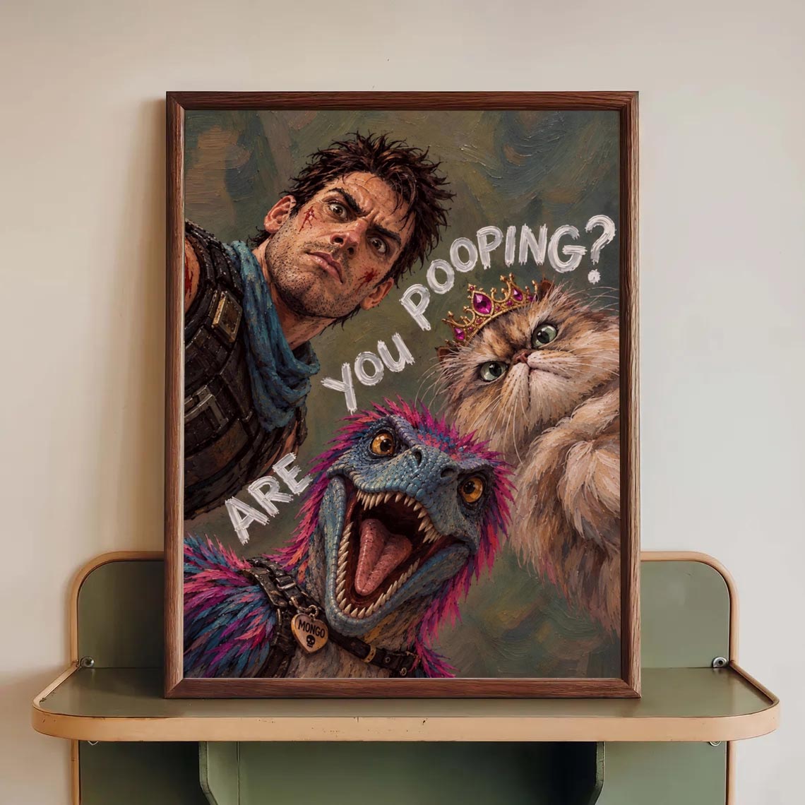 Funny Dungeon Crawler Carl Matte Vertical Poster, "Are You Pooping?" Toilet Bathroom Print, Book Lover Gift, Donut And Mongo Wall Art