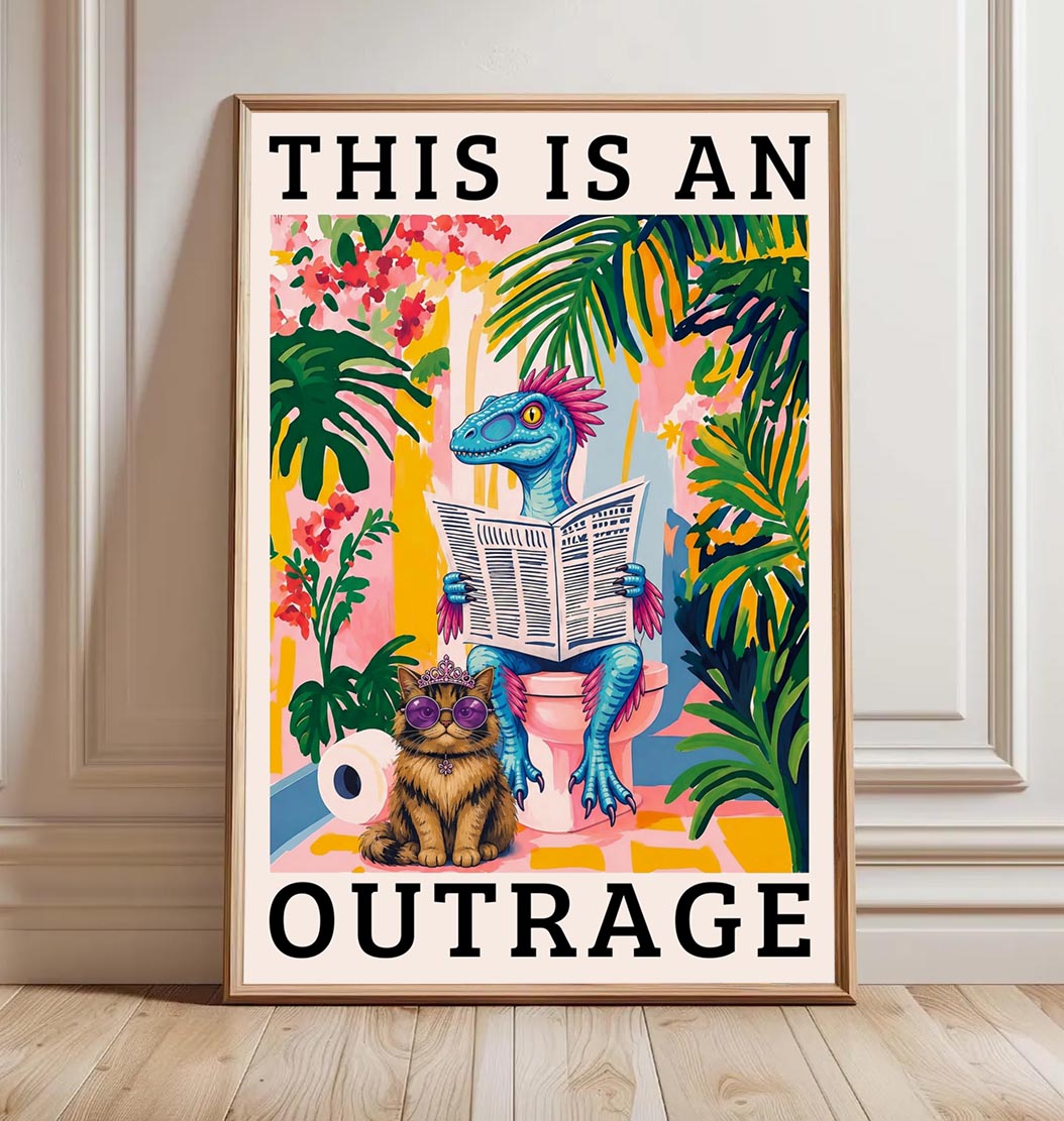 Dungeon Crawler Carl Matte Vertical Poster, This Is An Outrage Art, Bookish Gifts, Book Lover Gift, Sci Fi Fantasy Wall Art