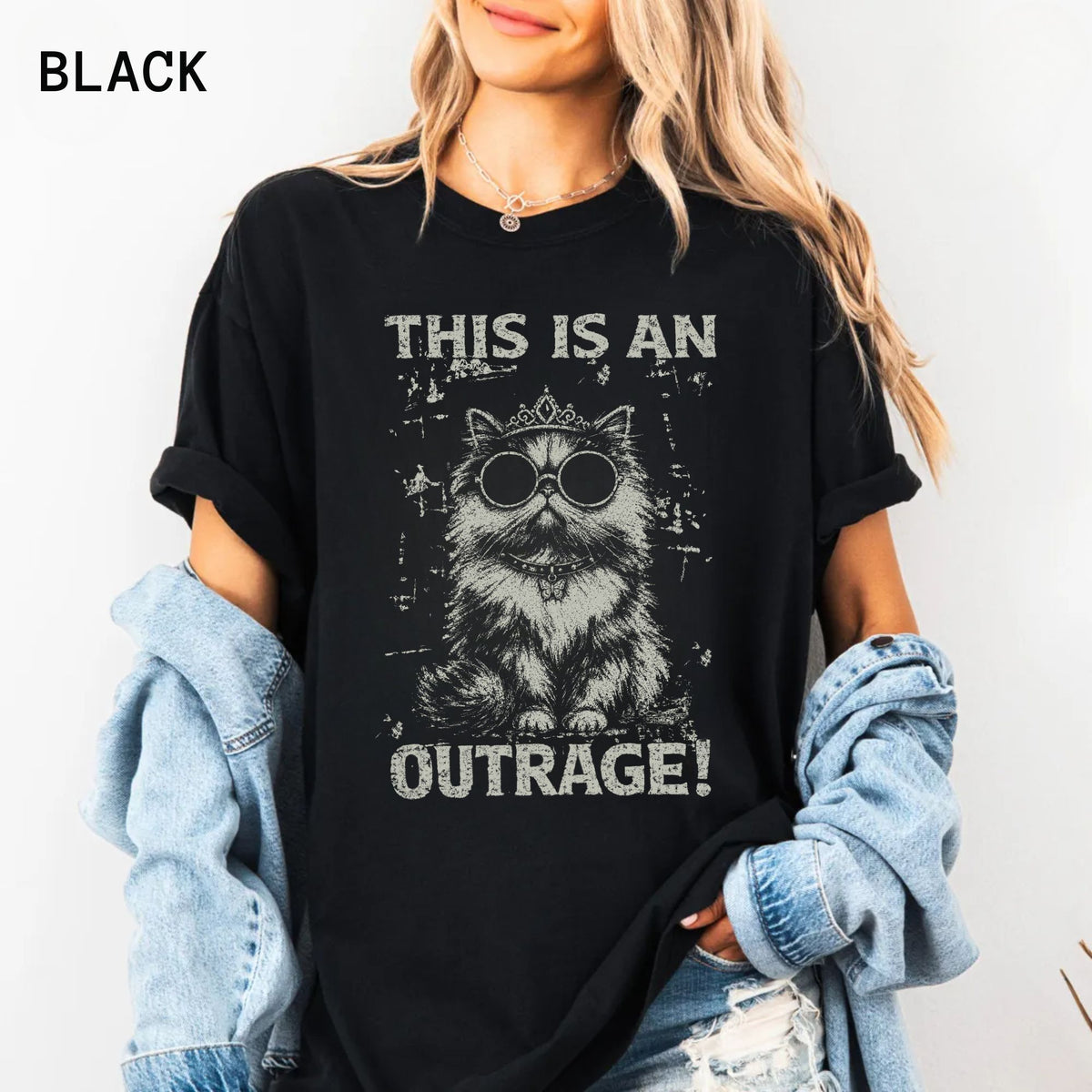 Comfort Colors Vintage This is an OUTRAGE Shirt, Dungeon Crawler Carl T-Shirt, Funny LitRPG Tee, Princess Donut Shirt, Book Lover Gift