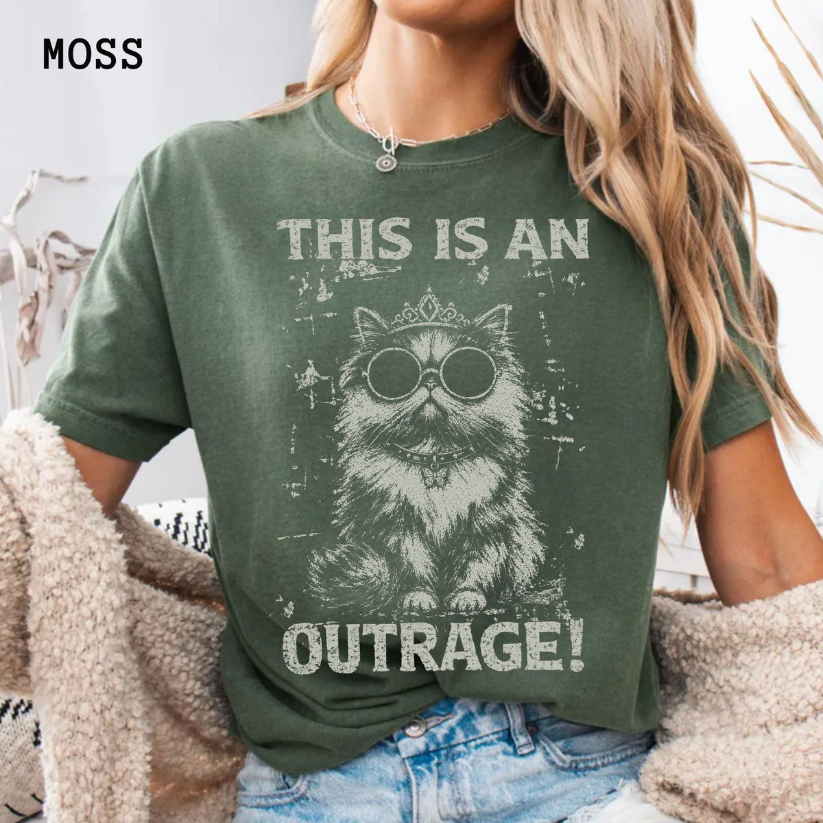 Comfort Colors Vintage This is an OUTRAGE Shirt, Dungeon Crawler Carl T-Shirt, Funny LitRPG Tee, Princess Donut Shirt, Book Lover Gift
