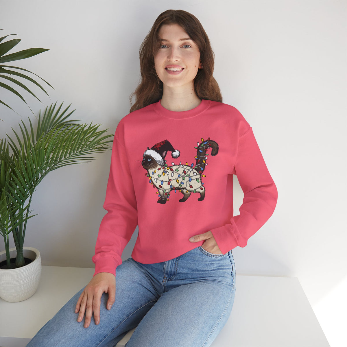 Christmas Siamese Cat Sweatshirt, Siamese Cats Crewneck, Perfect Gifts for Siamese cat mom