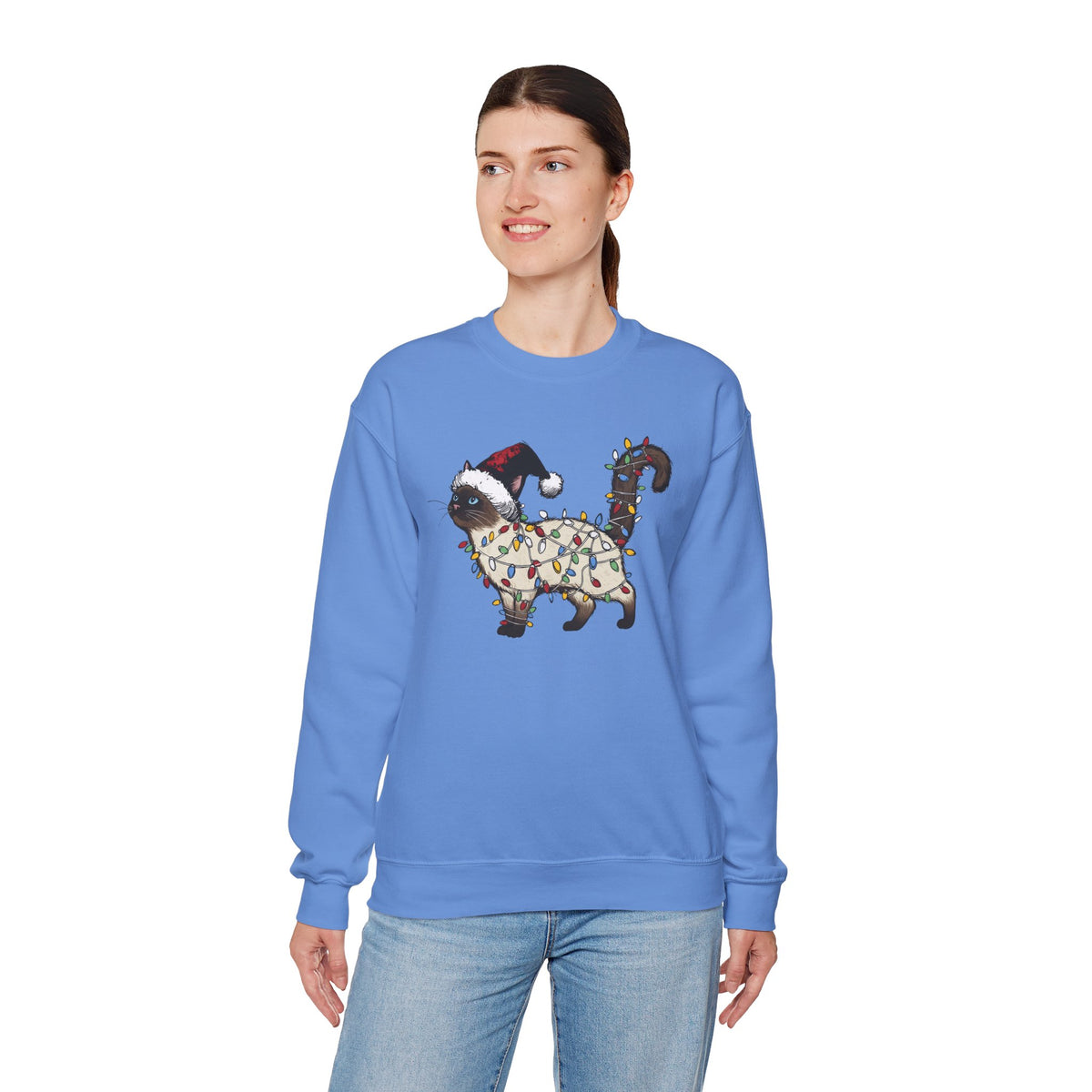 Christmas Siamese Cat Sweatshirt, Siamese Cats Crewneck, Perfect Gifts for Siamese cat mom